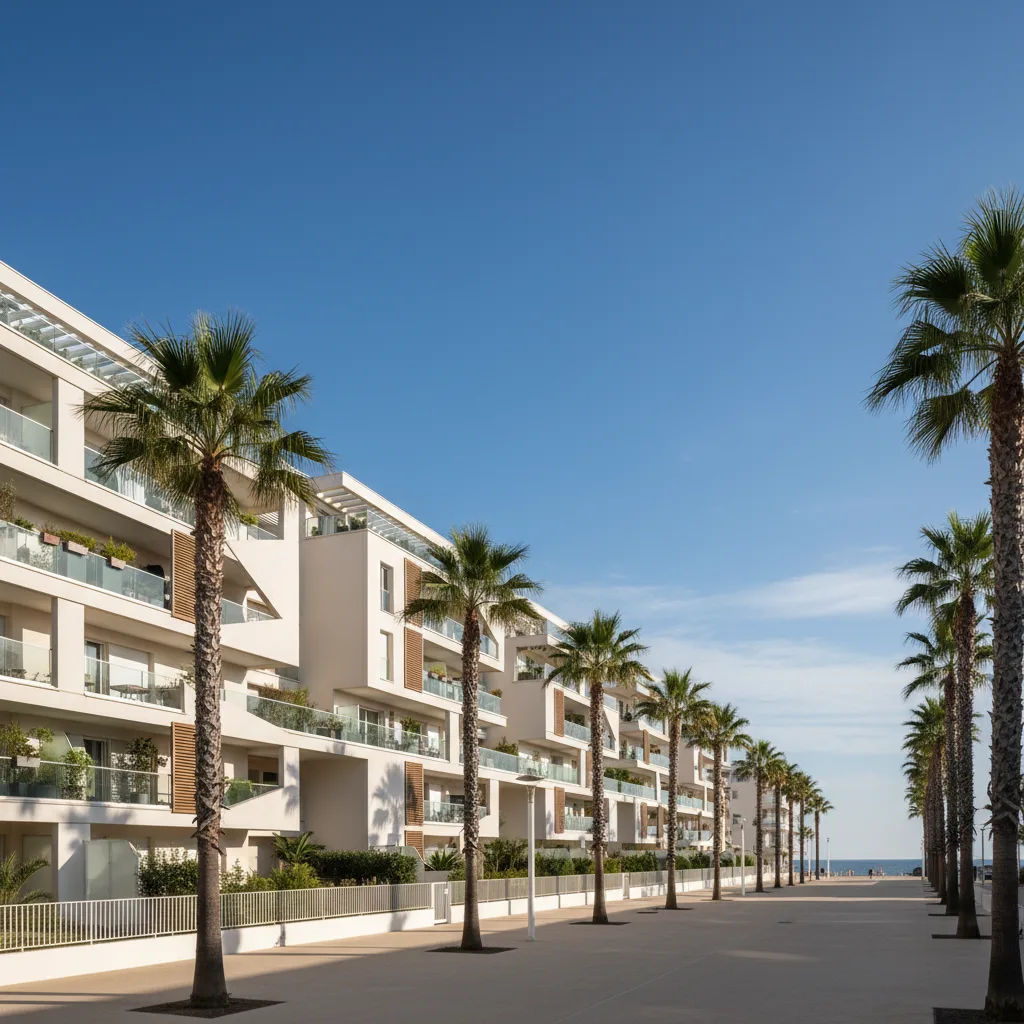 Immeubles HLM du quartier de l'Île de Thau à Sète