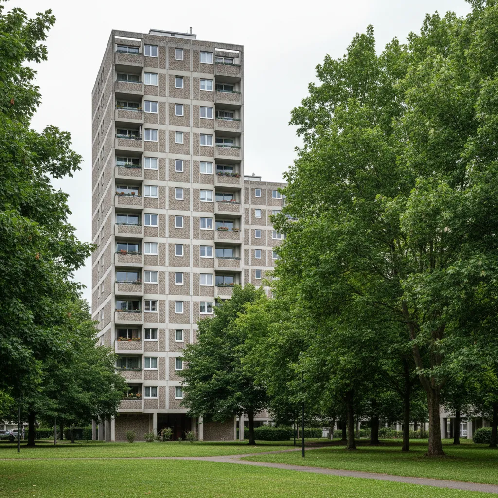 Immeuble HLM dans le quartier de La Paillade à Montpellier
