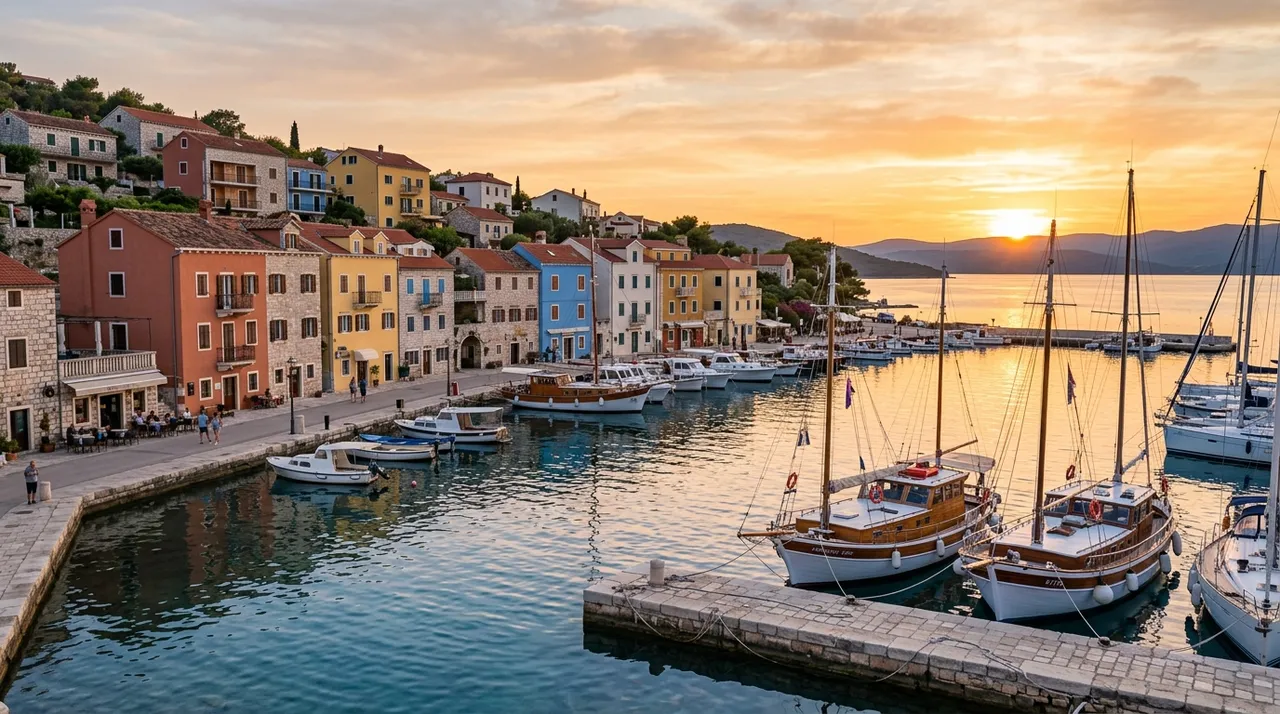 Port du Cap d'Agde avec bateaux et façades colorées