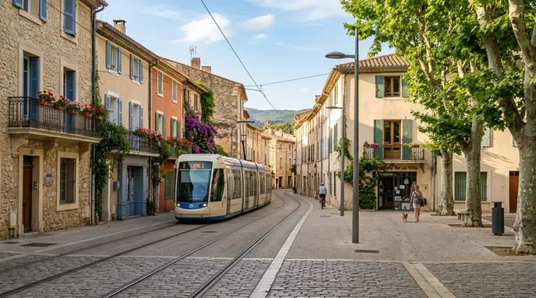 Rue résidentielle à Castelnau-le-Lez près de Montpellier