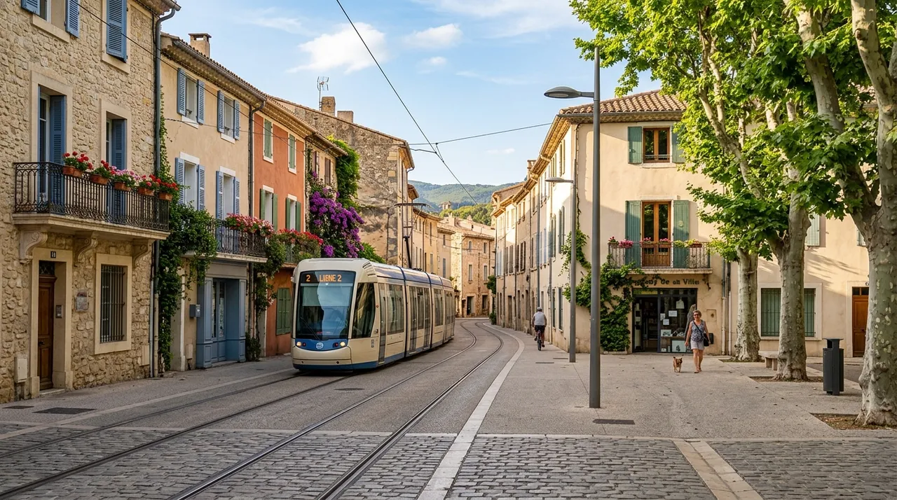 Rue résidentielle à Castelnau-le-Lez près de Montpellier