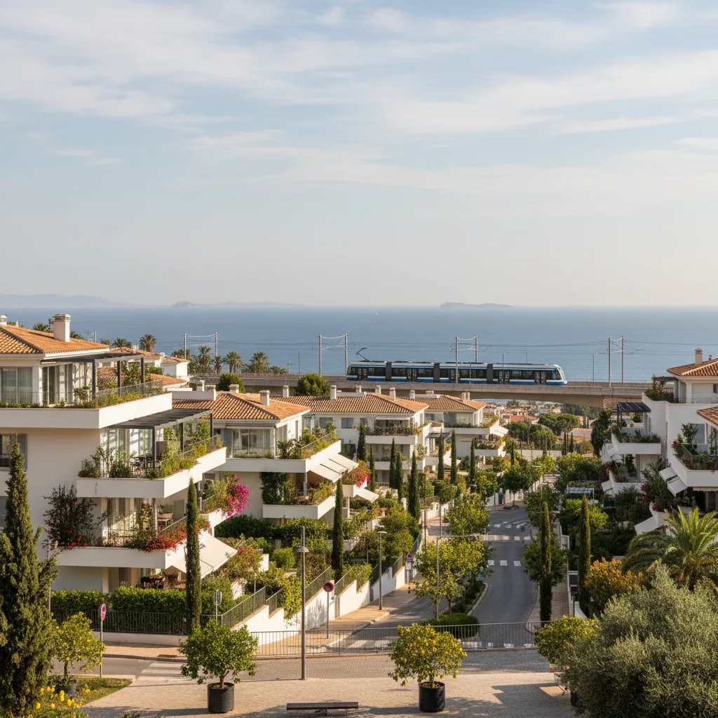 Vue aérienne du quartier résidentiel de Juvignac près de Montpellier