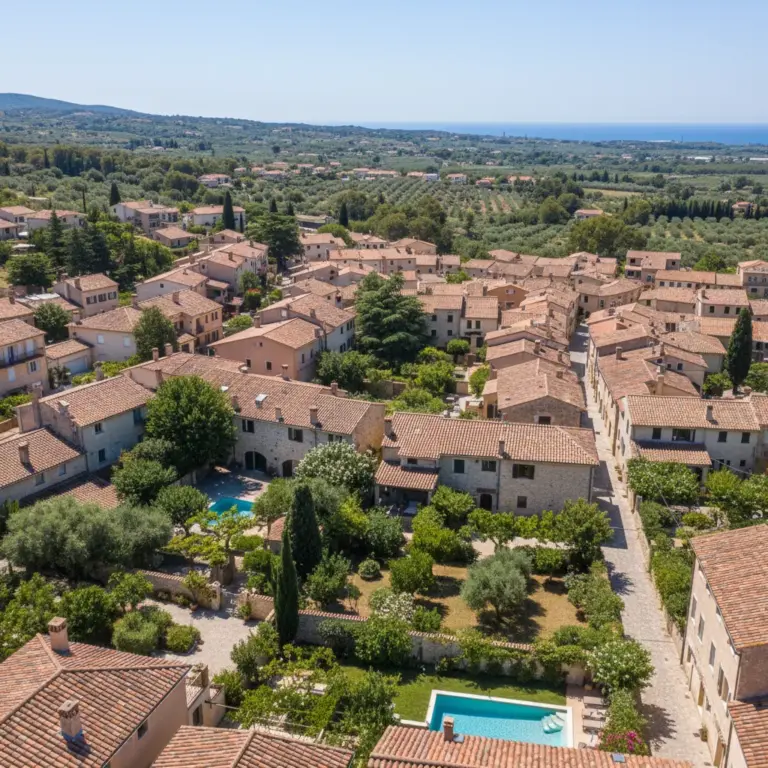 Vue aérienne des quartiers résidentiels de Lattes