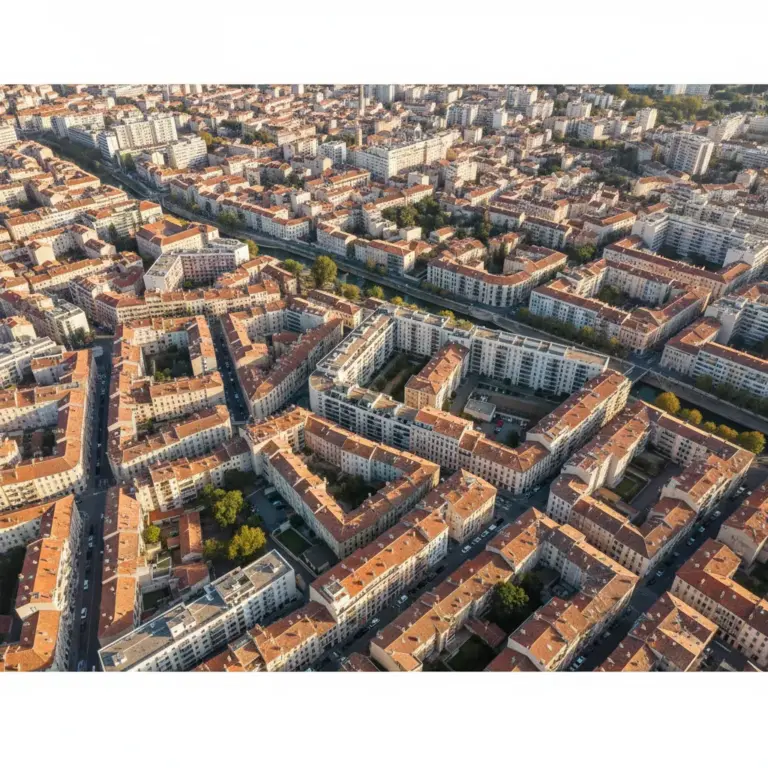 Vue sur les quartiers résidentiels de Montpellier