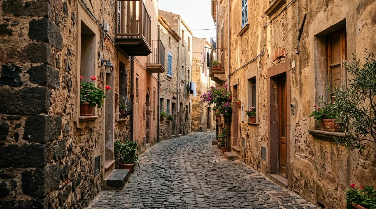 Ruelles en basalte noir du centre historique d'Agde