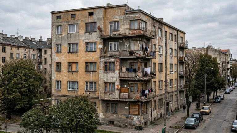 Immeuble dégradé dans un quartier prioritaire de Bagnols-sur-Cèze