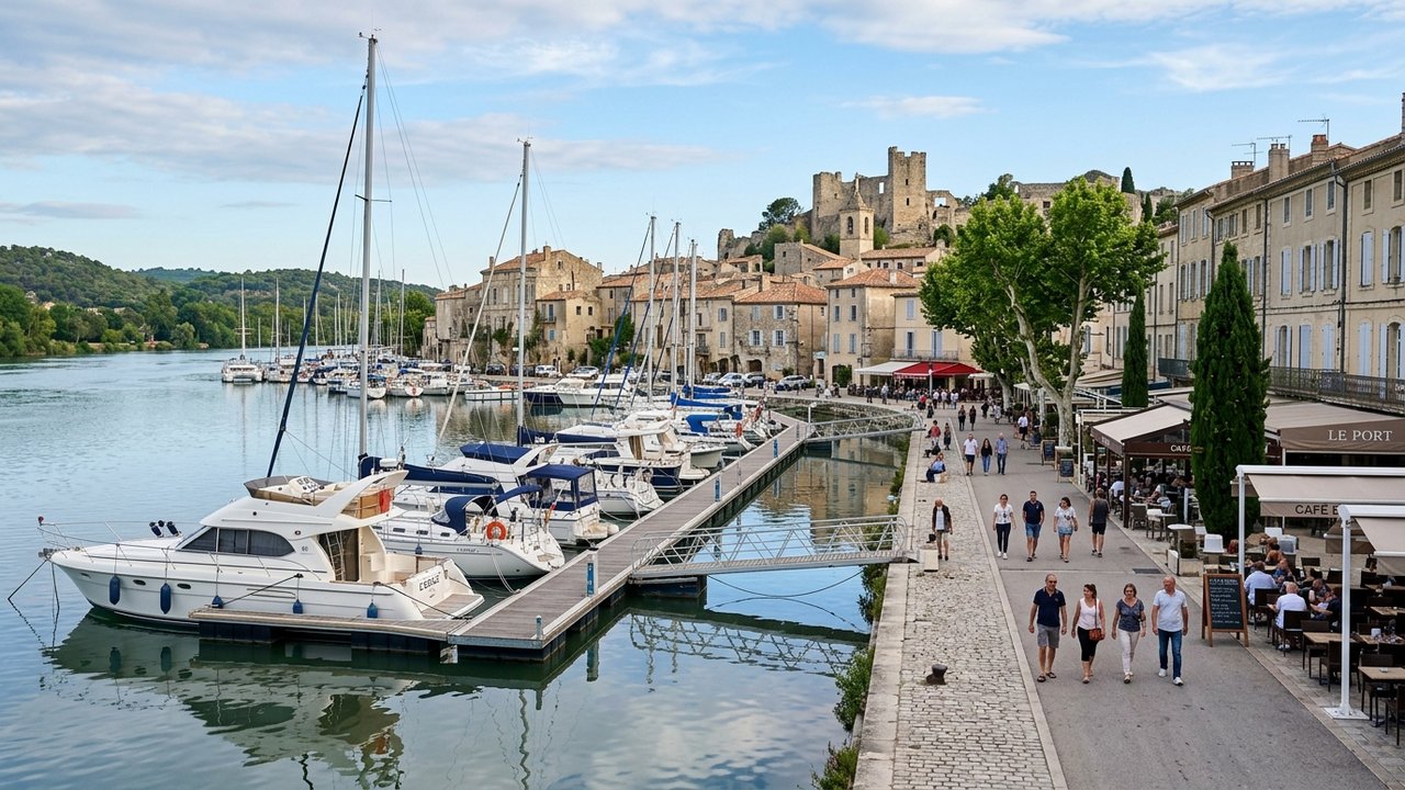 Abords du port de plaisance de Beaucaire, secteur agréable