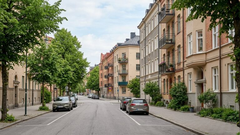 Rue d'un quartier sensible à Carcassonne avec immeubles collectifs