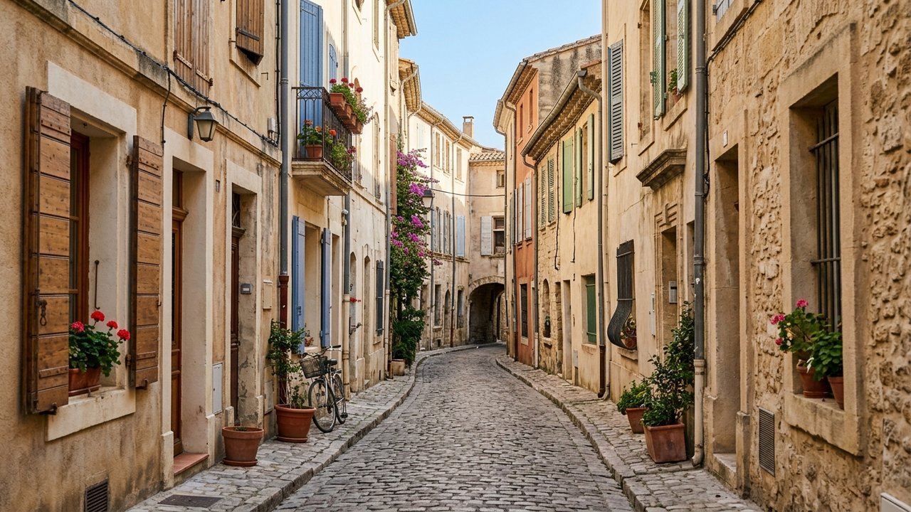 Rue pittoresque du quartier ancien d'Arles