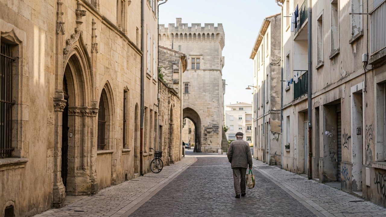 Contraste urbain à Tarascon entre patrimoine historique et fragilités sociales