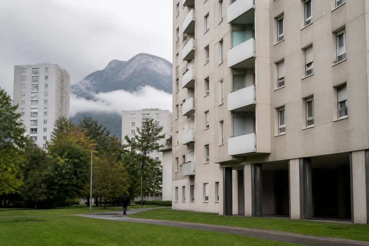 Barre HLM d'un quartier chaud à Grenoble