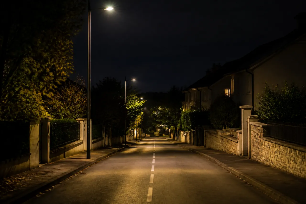 Rue de Villeurbanne la nuit, près des Buers